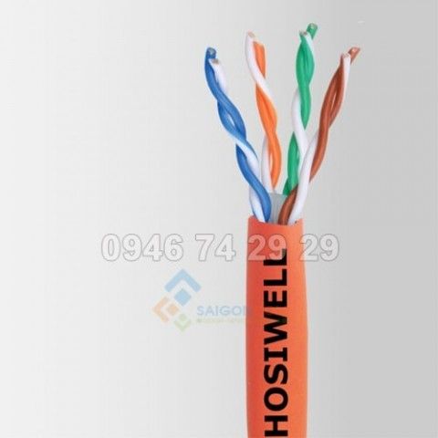 Cáp mạng chống cháy Hosiwell Cat6 UTP  4P x 23 AWG - có vỏ LSZH