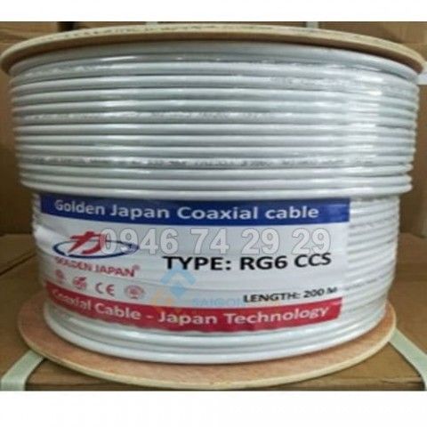 Cáp Đồng Trục RG6Plus-CCS GOLDEN JAPAN  128 tim- 305m