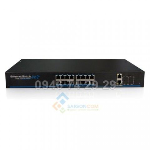 Switch Ionnet 16 Ports PoE Fast Managed Ethernet, 802.3af/at, Support WEB Management, 350W