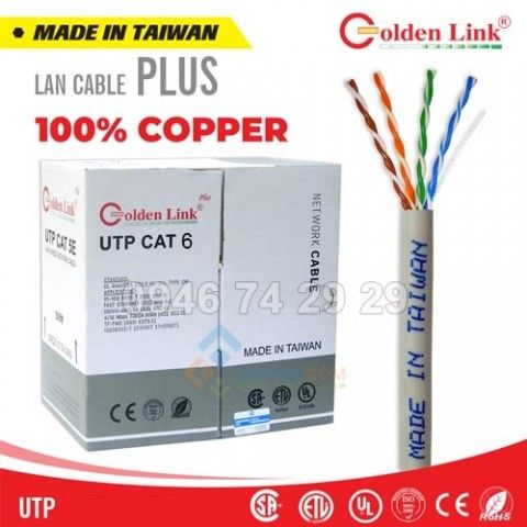 Dây cáp mạng Golden link UTP CAT6 đồng nguyên chất