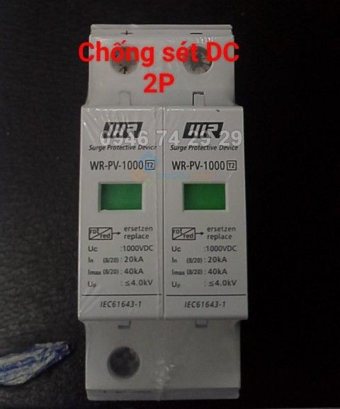 Thiết bị chống sét dòng DC 2P 1000VDC Imax 40KA