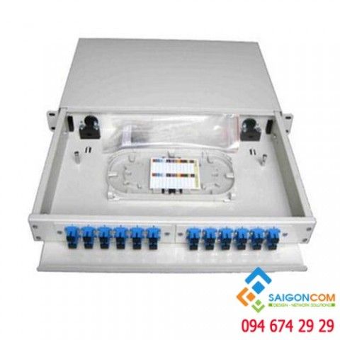 Hộp ODF quang 24 ODF 24 port -19”  Gắn Rack 19'