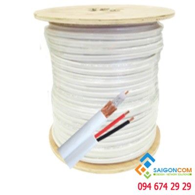 Cáp đồng trục RG59+2C có 2 lớp chống nhiễu- có kèm dây nguồn