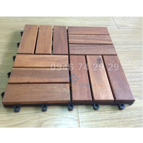 Vỉ Gỗ Tràm Bông Vàng 12 thanh,  300mm x 300mm x 24mm