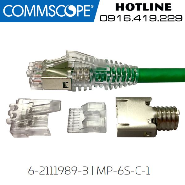 Đầu bấm mạng CAT6 3 mảnh Commscope | P/N: 6-2111989-3